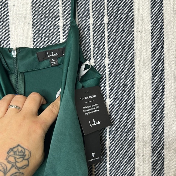 NWT Lulus Satin Midi Dress - Picture 3 of 7